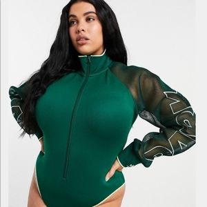 Ivy Park Dark Green Mesh Bodysuit